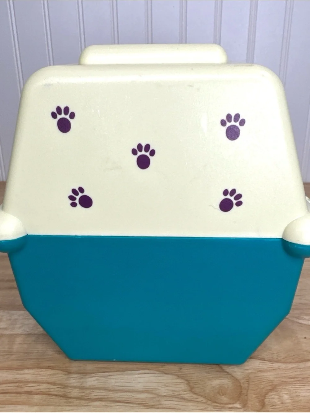 BATTAT Orange White Teal Dog Cat Pet Carrier Hard Plastic 10 x 8 Play Vet
